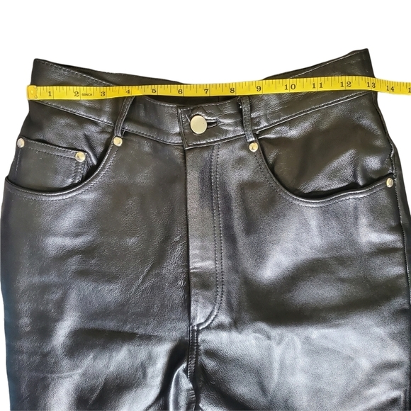 RedHead Black Faux Leather Straight Jeans Size 8 - Picture 4 of 7